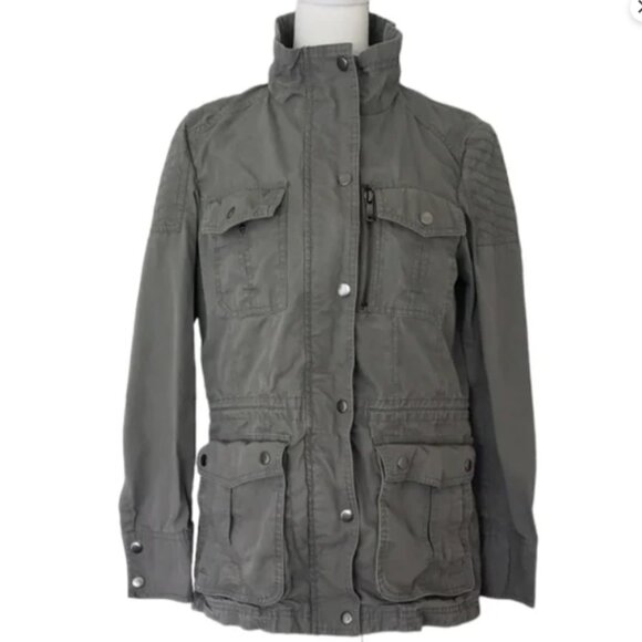 Banana Republic Women's Gray Utility Jacket Size Petite XS - Picture 1 of 4